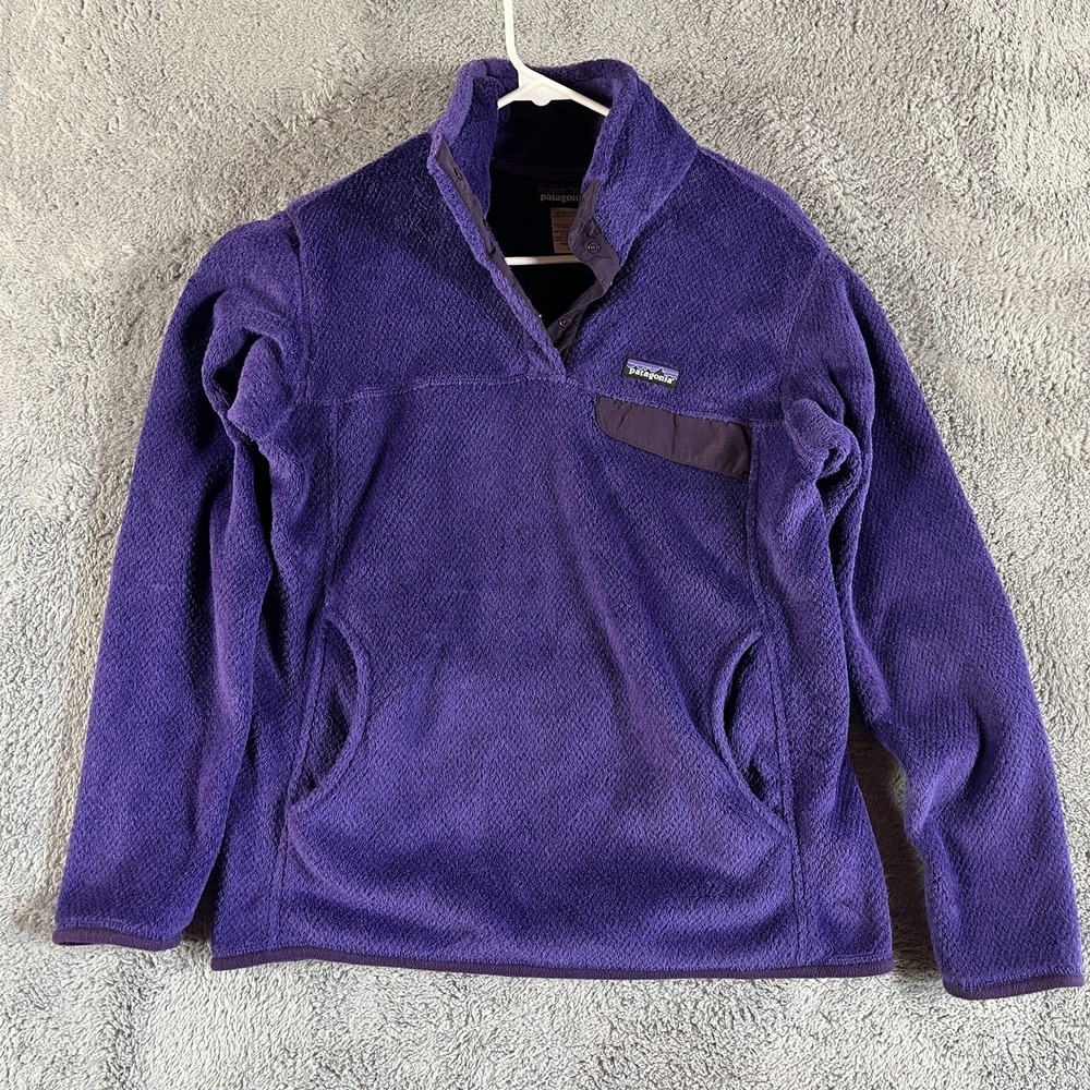 Patagonia Re-Tool Snap-T Fleece Pullover Women Large Purple Polartec Thermal Pro